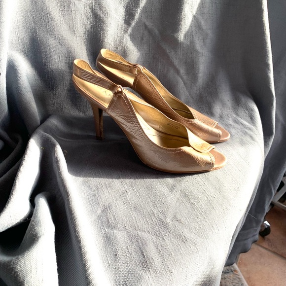 Tahiri blush taupe textured patent size 8 Lacey sling back - Picture 3 of 7